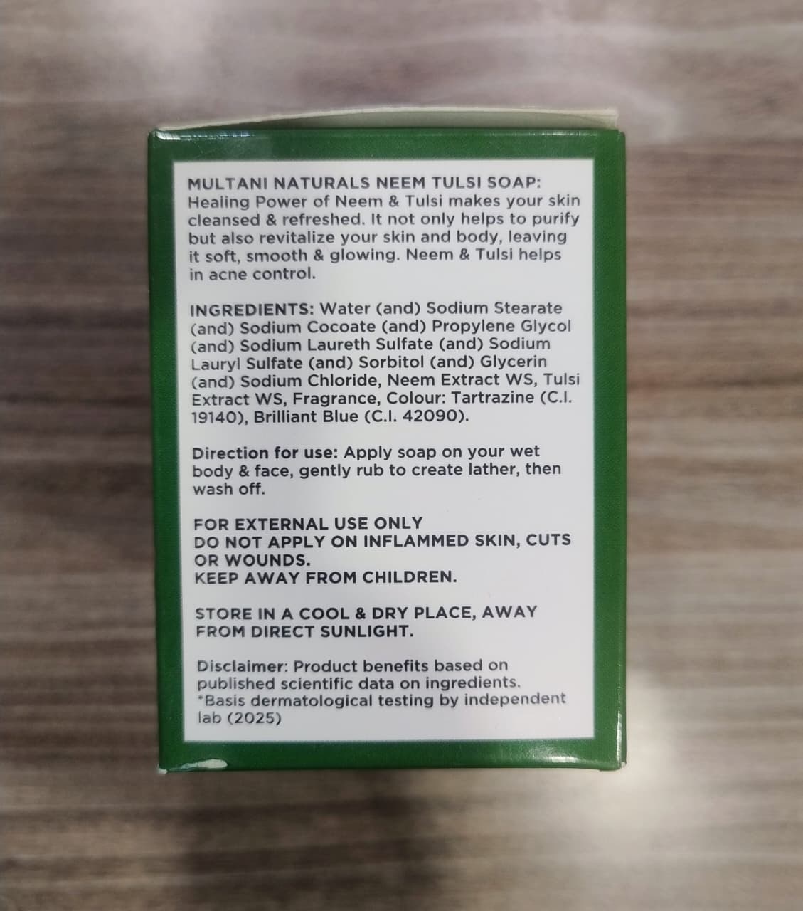 Multani Natural Neem Tulsi Soap (Pack of 3 (125gm each) | Ayurvedic Handmade Herbal Soap Bar with Neem, Tulsi & Glycerin (Minimum Order : 20 Boxes  - 40 Pack of 3/Box) (55 Rs/Pack Of 3)