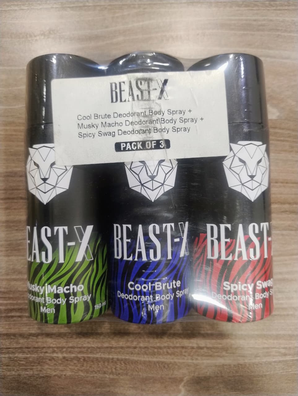 PureSense Beast - X Deodorant Body Spray (Spicy Swag + Musky Macho + Cool Brute) | For Men 450 ml (Pack of 3 ) (Minimum Order : 25 Boxes - 16 Pack of 3/ Box) (155 Rs/Pack of 3)