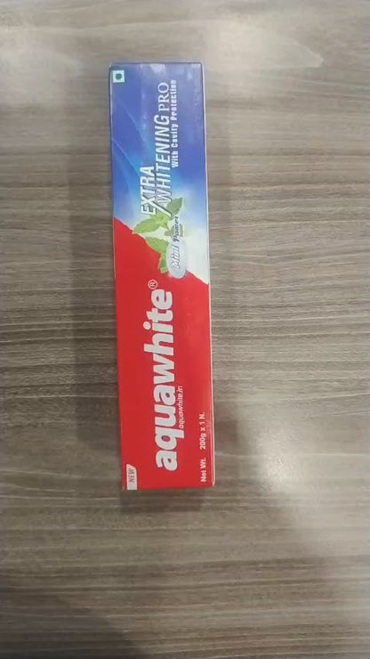 AQUAWHITE EXTRA WHITENING PRO TOOTHPASTE 200g  (Minimum Order : 40 Boxes -72 Pcs/Box) (42 Rs Pcs)